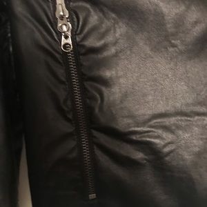 Mural faux leather jacket- black
